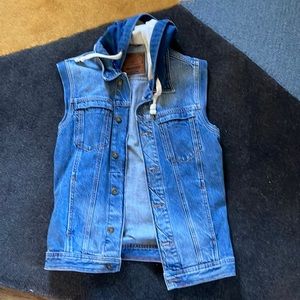 Zara denim vest with hoodie